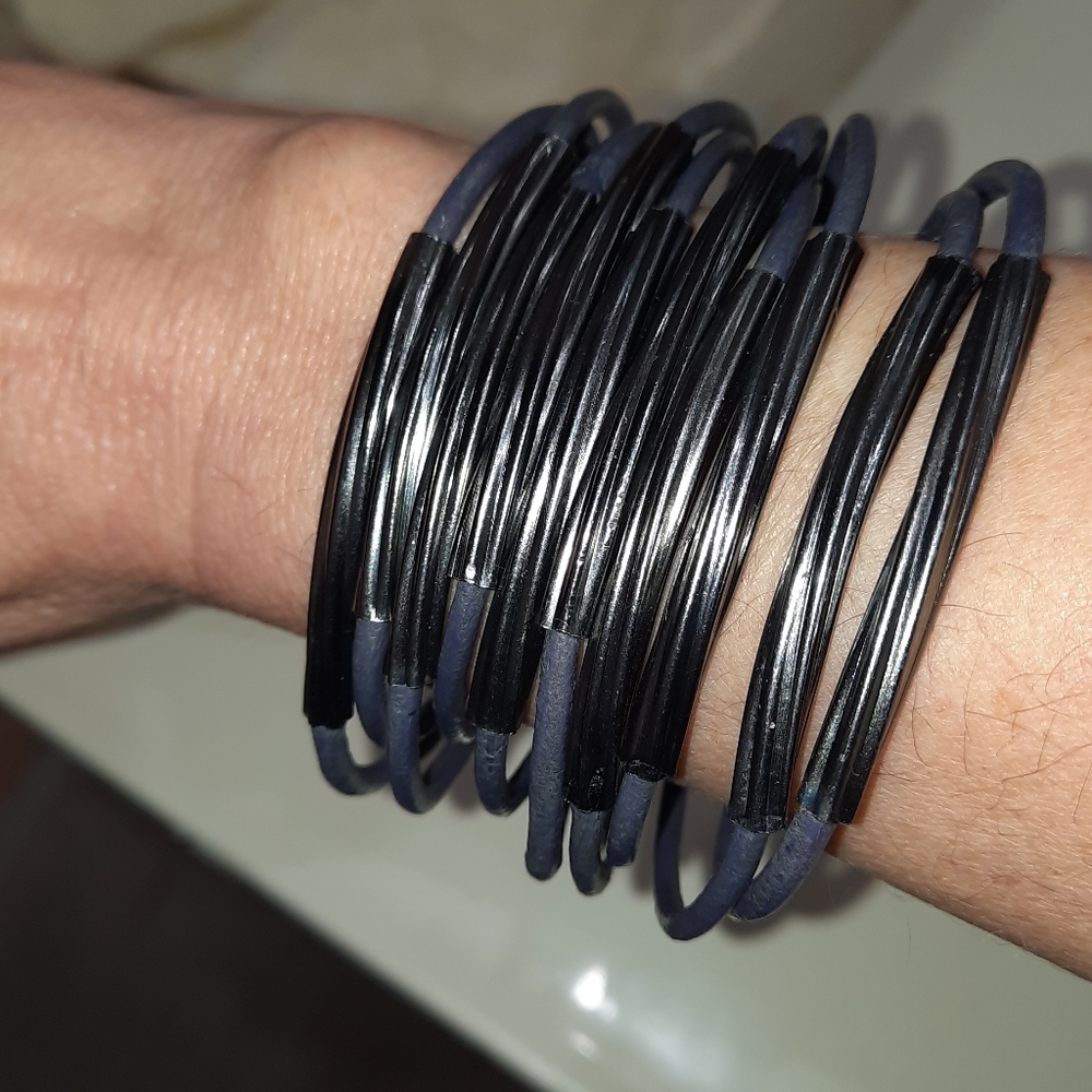 Jewelmint gunmetal/metallic bangles